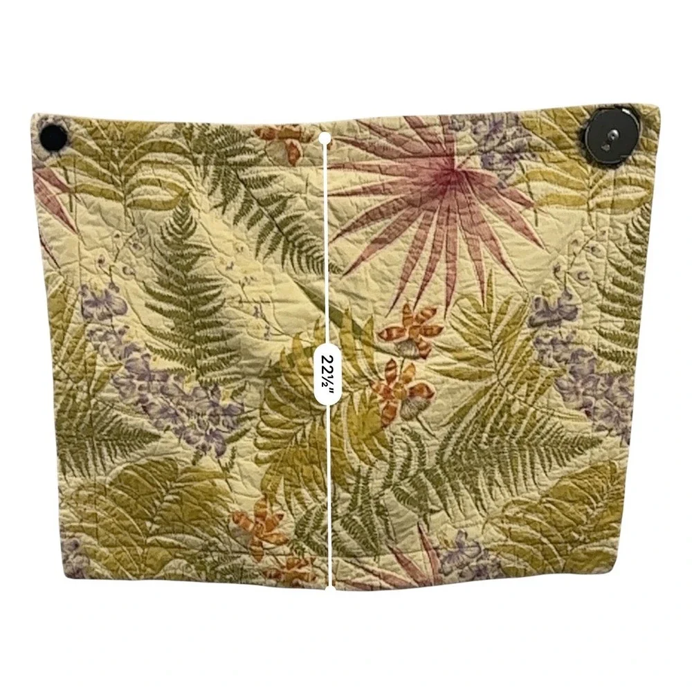 Liz Claiborne Tropical Botanical Quilted Pillow Shams Set of 2 Yellow Standard